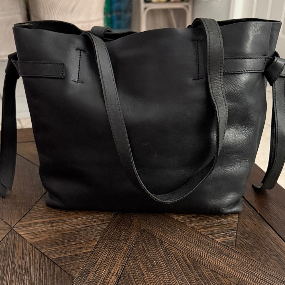 ABLE East West Mamuye Tote Black Leather Bag Minimalist Classic